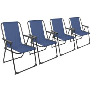 Harbour Housewares Folding Metal Beach Chairs - Matt Black - Pack of 4 in Navy Navy Harbour Housewares Folding Metal Beach Chairs - Matt Black - Pack of 4 in Navy Navy