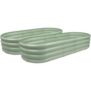 Harbour Housewares Rounded Galvanised Steel Raised Garden Bed - 180cm x 90cm - 2pc in Green Size: 180 cm x 90 cm Green 180 cm x 90 cm Harbour Housewares Rounded Galvanised Steel Raised Garden Bed - 180cm x 90cm - 2pc in Green Size: 180 cm x 90 cm Green 180 cm x 90 cm