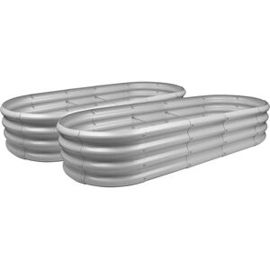 Harbour Housewares Rounded Galvanised Steel Raised Garden Bed - 180cm x 90cm - 2pc in Silver Size: 180 cm x 90 cm Silver 180 cm x 90 cm Harbour Housewares Rounded Galvanised Steel Raised Garden Bed - 180cm x 90cm - 2pc in Silver Size: 180 cm x 90 cm Silver 180 cm x 90 cm