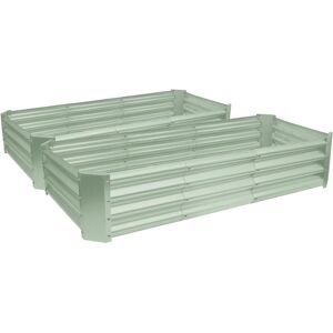 Harbour Housewares Rectangle Galvanised Steel Raised Garden Bed - 180cm x 90cm - 2pc in Green Size: 180 cm x 90 cm Green 180 cm x 90 cm Harbour Housewares Rectangle Galvanised Steel Raised Garden Bed - 180cm x 90cm - 2pc in Green Size: 180 cm x 90 cm Green 180 cm x 90 cm