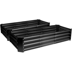 Harbour Housewares Rectangle Galvanised Steel Raised Garden Bed - 180cm x 90cm - 2pc in Black Size: 180 cm x 90 cm Black 180 cm x 90 cm Harbour Housewares Rectangle Galvanised Steel Raised Garden Bed - 180cm x 90cm - 2pc in Black Size: 180 cm x 90 cm Black 180 cm x 90 cm