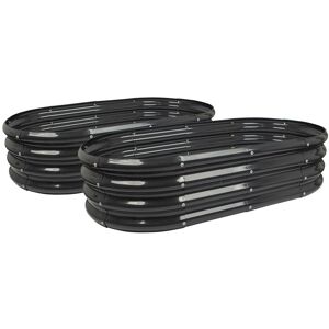 Harbour Housewares Rounded Galvanised Steel Raised Garden Bed - 120cm x 60cm - 2pc in Black Size: 120 cm x 60 cm Black 120 cm x 60 cm Harbour Housewares Rounded Galvanised Steel Raised Garden Bed - 120cm x 60cm - 2pc in Black Size: 120 cm x 60 cm Black 120 cm x 60 cm