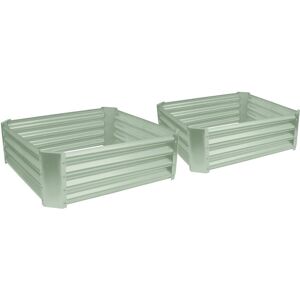 Harbour Housewares Square Galvanised Steel Raised Garden Bed - 90cm x 90cm - 2pc in Green Size: 90 cm x 90 cm Green 90 cm x 90 cm Harbour Housewares Square Galvanised Steel Raised Garden Bed - 90cm x 90cm - 2pc in Green Size: 90 cm x 90 cm Green 90 cm x 90 cm