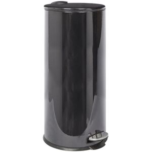 Harbour Housewares Stainless Steel 30L Kitchen Pedal Bin Round Metal Slim Tall Waste Bin in Black Black Harbour Housewares Stainless Steel 30L Kitchen Pedal Bin Round Metal Slim Tall Waste Bin in Black Black