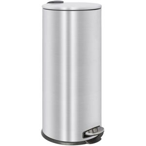 Harbour Housewares Stainless Steel 30L Kitchen Pedal Bin Round Metal Slim Tall Waste Bin in Metallic Silver Metallic Silver Harbour Housewares Stainless Steel 30L Kitchen Pedal Bin Round Metal Slim Tall Waste Bin in Metallic Silver Metallic Silver