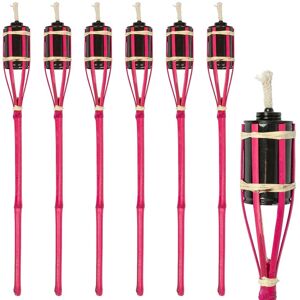 Harbour Housewares Bamboo Garden Fire Torches - 60cm - Pack of 6 in Pink Pink Harbour Housewares Bamboo Garden Fire Torches - 60cm - Pack of 6 in Pink Pink