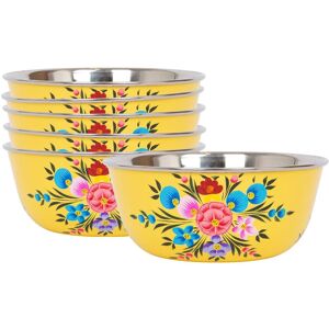 Billy Can Hand-Painted Picnic Snack Bowls - 14.5cm - Buttercup Pansy - Pack of 6 in Yellow Yellow Billy Can Hand-Painted Picnic Snack Bowls - 14.5cm - Buttercup Pansy - Pack of 6 in Yellow Yellow