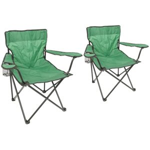 Harbour Housewares Folding Canvas Camping Chairs - Matt Black - Pack of 2 in Green Green Harbour Housewares Folding Canvas Camping Chairs - Matt Black - Pack of 2 in Green Green