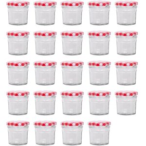 Argon Tableware Glass Jam Jars - 90ml - Pack of 24 in Red Red Argon Tableware Glass Jam Jars - 90ml - Pack of 24 in Red Red