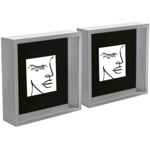 Nicola Spring 3D Deep Box Photo Frames with 4" x 4" Mounts - 8" x 8" - Grey - Pack of 2 in Black Black Nicola Spring 3D Deep Box Photo Frames with 4" x 4" Mounts - 8" x 8" - Grey - Pack of 2 in Black Black