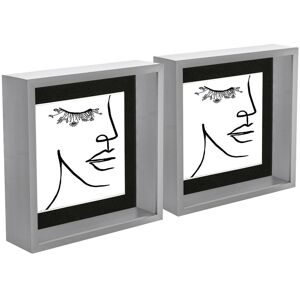 Nicola Spring 3D Deep Box Photo Frames with 6" x 6" Mounts - 8" x 8" - Grey - Pack of 2 in Black Black Nicola Spring 3D Deep Box Photo Frames with 6" x 6" Mounts - 8" x 8" - Grey - Pack of 2 in Black Black
