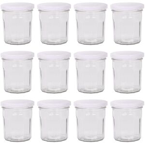 Argon Tableware Glass Jam Jars - 250ml - Pack of 12 in White White Argon Tableware Glass Jam Jars - 250ml - Pack of 12 in White White