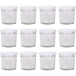 Argon Tableware Glass Jam Jars - 90ml - Pack of 12 in White White Argon Tableware Glass Jam Jars - 90ml - Pack of 12 in White White