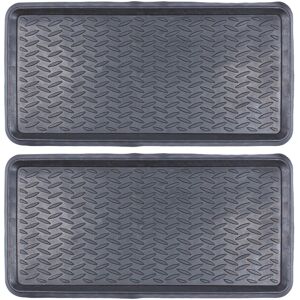 Nicola Spring Heavy Duty Rubber Boot Tray - 80 x 40cm - Black - Pack of 2 Size: 40 cm x 80 cm Black 40 cm x 80 cm Nicola Spring Heavy Duty Rubber Boot Tray - 80 x 40cm - Black - Pack of 2 Size: 40 cm x 80 cm Black 40 cm x 80 cm