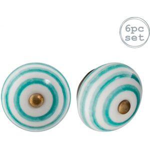 Nicola Spring Round Ceramic Cabinet Knobs Stripe - Pack of 6 in Turquoise Size: 1000mm x 500mm Turquoise 1000mm x 500mm Nicola Spring Round Ceramic Cabinet Knobs Stripe - Pack of 6 in Turquoise Size: 1000mm x 500mm Turquoise 1000mm x 500mm