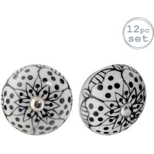 Nicola Spring Round Ceramic Cabinet Knobs - White Rose - Pack of 12 Size: 1000mm x 500mm White 1000mm x 500mm Nicola Spring Round Ceramic Cabinet Knobs - White Rose - Pack of 12 Size: 1000mm x 500mm White 1000mm x 500mm