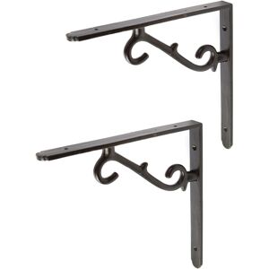 Hammer and Tongs Scroll Iron Shelf Bracket - D205mm - Pack of 2 in Black Size: 1000mm x 1000mm Black 1000mm x 1000mm Hammer and Tongs Scroll Iron Shelf Bracket - D205mm - Pack of 2 in Black Size: 1000mm x 1000mm Black 1000mm x 1000mm