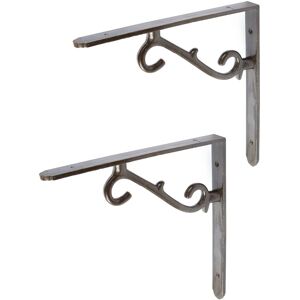 Hammer and Tongs Scroll Iron Shelf Bracket - D205mm - Pack of 2 in Grey Size: 1000mm x 1000mm Grey 1000mm x 1000mm Hammer and Tongs Scroll Iron Shelf Bracket - D205mm - Pack of 2 in Grey Size: 1000mm x 1000mm Grey 1000mm x 1000mm