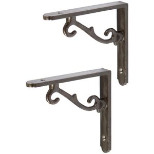 Hammer and Tongs Scroll Iron Shelf Bracket - D105mm - Pack of 2 in Grey Size: 1000mm x 1000mm Grey 1000mm x 1000mm Hammer and Tongs Scroll Iron Shelf Bracket - D105mm - Pack of 2 in Grey Size: 1000mm x 1000mm Grey 1000mm x 1000mm