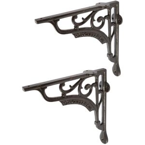 Hammer and Tongs Ornate Iron Shelf Bracket - D200mm - Pack of 2 in Black Size: 1000mm x 1000mm Black 1000mm x 1000mm Hammer and Tongs Ornate Iron Shelf Bracket - D200mm - Pack of 2 in Black Size: 1000mm x 1000mm Black 1000mm x 1000mm