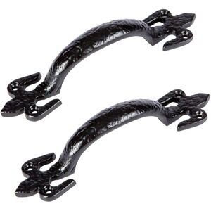 Hammer and Tongs Rustic Fleur De Lis Door Handle - H150mm - Black - Pack of 2 Size: 10000mm x 520mm Black 10000mm x 520mm Hammer and Tongs Rustic Fleur De Lis Door Handle - H150mm - Black - Pack of 2 Size: 10000mm x 520mm Black 10000mm x 520mm