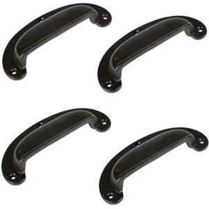 Hammer and Tongs Wide Lipped Cabinet Drawer Pull - W130mm x H50mm - Pack of 4 in Black Size: 1000mm x 500mm Black 1000mm x 500mm Hammer and Tongs Wide Lipped Cabinet Drawer Pull - W130mm x H50mm - Pack of 4 in Black Size: 1000mm x 500mm Black 1000mm x 500mm