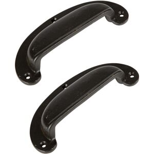 Hammer and Tongs Wide Lipped Cabinet Drawer Pull - W130mm x H50mm - Pack of 2 in Black Size: 1000mm x 500mm Black 1000mm x 500mm Hammer and Tongs Wide Lipped Cabinet Drawer Pull - W130mm x H50mm - Pack of 2 in Black Size: 1000mm x 500mm Black 1000mm x 500mm