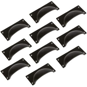 Hammer and Tongs Rectangular Cabinet Drawer Pull - W105mm x H50mm - Pack of 10 in Black Size: 1000mm x 500mm Black 1000mm x 500mm Hammer and Tongs Rectangular Cabinet Drawer Pull - W105mm x H50mm - Pack of 10 in Black Size: 1000mm x 500mm Black 1000mm x 500mm