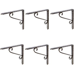 Hammer and Tongs Notched Scroll Iron Shelf Bracket - D205mm - Pack of 6 in Grey Size: 1000mm x 1000mm Grey 1000mm x 1000mm Hammer and Tongs Notched Scroll Iron Shelf Bracket - D205mm - Pack of 6 in Grey Size: 1000mm x 1000mm Grey 1000mm x 1000mm