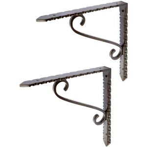 Hammer and Tongs Notched Scroll Iron Shelf Bracket - D205mm - Pack of 2 in Grey Size: 1000mm x 1000mm Grey 1000mm x 1000mm Hammer and Tongs Notched Scroll Iron Shelf Bracket - D205mm - Pack of 2 in Grey Size: 1000mm x 1000mm Grey 1000mm x 1000mm