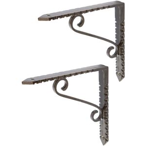 Hammer and Tongs Notched Scroll Iron Shelf Bracket - D150mm - Pack of 2 in Grey Size: 1000mm x 1000mm Grey 1000mm x 1000mm Hammer and Tongs Notched Scroll Iron Shelf Bracket - D150mm - Pack of 2 in Grey Size: 1000mm x 1000mm Grey 1000mm x 1000mm