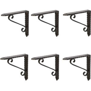 Hammer and Tongs Notched Scroll Iron Shelf Bracket - D105mm - Pack of 6 in Black Size: 1000mm x 1000mm Black 1000mm x 1000mm Hammer and Tongs Notched Scroll Iron Shelf Bracket - D105mm - Pack of 6 in Black Size: 1000mm x 1000mm Black 1000mm x 1000mm