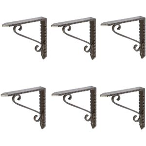 Hammer and Tongs Notched Scroll Iron Shelf Bracket - D105mm - Pack of 6 in Grey Size: 1000mm x 1000mm Grey 1000mm x 1000mm Hammer and Tongs Notched Scroll Iron Shelf Bracket - D105mm - Pack of 6 in Grey Size: 1000mm x 1000mm Grey 1000mm x 1000mm
