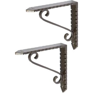 Hammer and Tongs Notched Scroll Iron Shelf Bracket - D105mm - Pack of 2 in Grey Size: 1000mm x 1000mm Grey 1000mm x 1000mm Hammer and Tongs Notched Scroll Iron Shelf Bracket - D105mm - Pack of 2 in Grey Size: 1000mm x 1000mm Grey 1000mm x 1000mm
