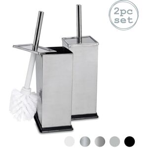 Harbour Housewares Square Toilet Brushes Pack of 2 in Metallic Silver Metallic Silver Harbour Housewares Square Toilet Brushes Pack of 2 in Metallic Silver Metallic Silver