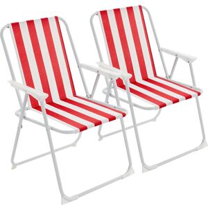 Harbour Housewares Folding Metal Beach Chairs Pack of 2 in Red Red Harbour Housewares Folding Metal Beach Chairs Pack of 2 in Red Red