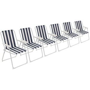 Harbour Housewares Folding Metal Beach Chairs Pack of 6 in Blue Blue Harbour Housewares Folding Metal Beach Chairs Pack of 6 in Blue Blue
