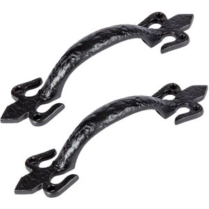 Hammer and Tongs Rustic Fleur De Lis Door Handle - H200mm - Black - Pack of 2 Size: 10000mm x 520mm Black 10000mm x 520mm Hammer and Tongs Rustic Fleur De Lis Door Handle - H200mm - Black - Pack of 2 Size: 10000mm x 520mm Black 10000mm x 520mm