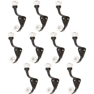 Hammer and Tongs White Ceramic Ball Hat & Coat Hook - W30mm x H105mm - Pack of 10 in Black Size: 1000mm x 1000mm Black 1000mm x 1000mm Hammer and Tongs White Ceramic Ball Hat & Coat Hook - W30mm x H105mm - Pack of 10 in Black Size: 1000mm x 1000mm Black 1000mm x 1000mm
