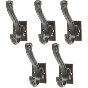 Hammer and Tongs Square Back Scroll Hat & Coat Hook - W35mm x H100mm - Black - Pack of 5 Size: 1000mm x 1000mm Black 1000mm x 1000mm Hammer and Tongs Square Back Scroll Hat & Coat Hook - W35mm x H100mm - Black - Pack of 5 Size: 1000mm x 1000mm Black 1000mm x 1000mm