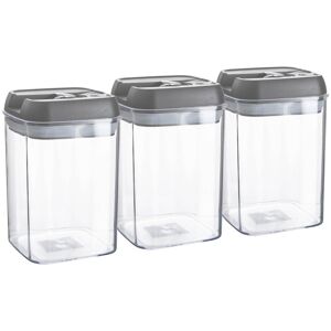 Argon Tableware Flip Lock Plastic Food Storage Containers 800ml Pack of 6 in Grey Grey Argon Tableware Flip Lock Plastic Food Storage Containers 800ml Pack of 6 in Grey Grey