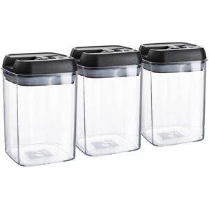 Argon Tableware Flip Lock Plastic Food Storage Containers 800ml Pack of 3 in Black Black Argon Tableware Flip Lock Plastic Food Storage Containers 800ml Pack of 3 in Black Black