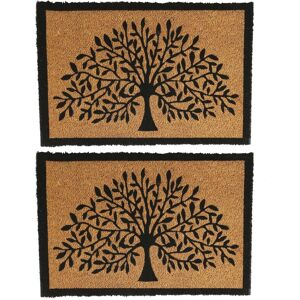 Nicola Spring Coir Door Mats - 60cm x 40cm - Tree of Life - Pack of 2 in Natural Size: 40 cm x 60 cm Natural 40 cm x 60 cm Nicola Spring Coir Door Mats - 60cm x 40cm - Tree of Life - Pack of 2 in Natural Size: 40 cm x 60 cm Natural 40 cm x 60 cm