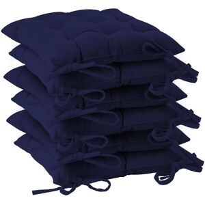 Harbour Housewares Square Garden Chair Seat Cushions Pack of 6 in Navy Navy Harbour Housewares Square Garden Chair Seat Cushions Pack of 6 in Navy Navy