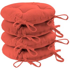 Harbour Housewares Round Garden Chair Seat Cushions Pack of 4 in Red Red Harbour Housewares Round Garden Chair Seat Cushions Pack of 4 in Red Red