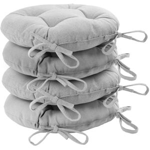 Harbour Housewares Round Garden Chair Seat Cushions Pack of 4 in Grey Grey Harbour Housewares Round Garden Chair Seat Cushions Pack of 4 in Grey Grey