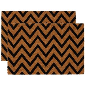 Nicola Spring Coir Door Mats - 60 x 40cm - Zig Zag - Pack of 2 in Brown Size: 40 cm x 60 cm Brown 40 cm x 60 cm Nicola Spring Coir Door Mats - 60 x 40cm - Zig Zag - Pack of 2 in Brown Size: 40 cm x 60 cm Brown 40 cm x 60 cm