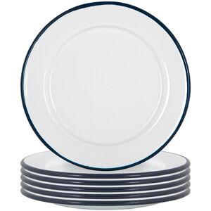 Argon Tableware White Enamel Side Plates 20cm Pack of 12 in Navy Navy Argon Tableware White Enamel Side Plates 20cm Pack of 12 in Navy Navy