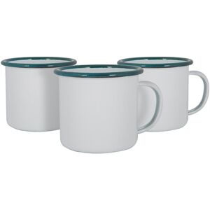 Argon Tableware White Enamel Mugs - 375ml - Pack of 12 in Green Green Argon Tableware White Enamel Mugs - 375ml - Pack of 12 in Green Green