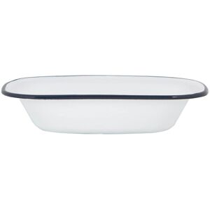 Argon Tableware White Enamel Pie Dish 25.5cm in Navy Navy Argon Tableware White Enamel Pie Dish 25.5cm in Navy Navy